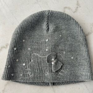Hello Kitty Gray Knit Beanie with Sequins